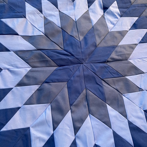 Handmade Texas Lone Star sewing Patchwork 100%Cotton Queen size Quilt Top/Topper - Picture 3 of 6